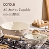 image:imageCAROTE 10 Ceramic Frying Pan with Lid Non Stick Frying Pan Skillet Chefs Pan Healthy amp PFOAPFAS Free InductionCompatible Taupe