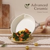 image:imageCAROTE 10 Ceramic Frying Pan with Lid Non Stick Frying Pan Skillet Chefs Pan Healthy amp PFOAPFAS Free InductionCompatible Taupe