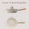 image:imageCAROTE 10 Ceramic Frying Pan with Lid Non Stick Frying Pan Skillet Chefs Pan Healthy amp PFOAPFAS Free InductionCompatible Taupe