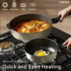 image:imageCAROTE 10 INCH Nonstick Frying Pans with Lid Deep Skillet Saute Pan with Lid Healthy NonToxic Pan Compatible with All Stovetops