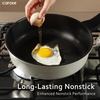 image:imageCAROTE 10 INCH Nonstick Frying Pans with Lid Deep Skillet Saute Pan with Lid Healthy NonToxic Pan Compatible with All Stovetops