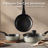 image:imageCAROTE 10 INCH Nonstick Frying Pans with Lid Deep Skillet Saute Pan with Lid Healthy NonToxic Pan Compatible with All Stovetops