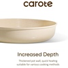 image:imageCAROTE 10 Inch Ceramic Nonstick Frying Pan with Glass LidOatmeal