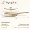 image:imageCAROTE 10 Inch Ceramic Nonstick Frying Pan with Glass LidOatmeal