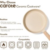 image:imageCAROTE 10 Inch Ceramic Nonstick Frying Pan with Glass LidOatmeal