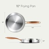 image:imageCAROTE 10 TriPly Stainless Steel Frying Pan NonToxic Egg Pan Omelet Pan Oven Safe Induction Ceramic and Gas Cooktops Compatible Polished SilverPolished Silver