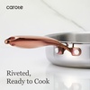 image:imageCAROTE 10 TriPly Stainless Steel Frying Pan NonToxic Egg Pan Omelet Pan Oven Safe Induction Ceramic and Gas Cooktops Compatible Polished SilverPolished Silver