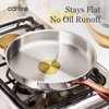 image:imageCAROTE 10 TriPly Stainless Steel Frying Pan NonToxic Egg Pan Omelet Pan Oven Safe Induction Ceramic and Gas Cooktops Compatible Polished SilverPolished Silver