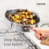 image:imageCAROTE 10 TriPly Stainless Steel Frying Pan NonToxic Egg Pan Omelet Pan Oven Safe Induction Ceramic and Gas Cooktops Compatible Polished SilverSilver