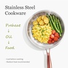 image:imageCAROTE 10 TriPly Stainless Steel Frying Pan NonToxic Egg Pan Omelet Pan Oven Safe Induction Ceramic and Gas Cooktops Compatible Polished SilverSilver