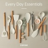 image:imageCAROTE 10Piece Kitchen Utensils Set with Wood CoolTouch Handles CreamCream White