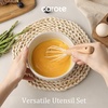 image:imageCAROTE 10Piece Kitchen Utensils Set with Wood CoolTouch Handles CreamCream White