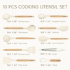 image:imageCAROTE 10Piece Kitchen Utensils Set with Wood CoolTouch Handles CreamCream White