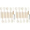 image:imageCAROTE 10Piece Kitchen Utensils Set with Wood CoolTouch Handles CreamCream White