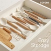 image:imageCAROTE 10Piece Kitchen Utensils Set with Wood CoolTouch Handles CreamCream White