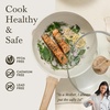 image:imageCAROTE 12 Inch Nonstick Deep Frying Pan with Lid 55 Qt White GraniteCream White