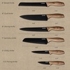 image:imageCAROTE 12Piece Knife Set Knives with WoodGrain Finish Handles BlackBlack