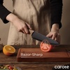image:imageCAROTE 12Piece Knife Set Knives with WoodGrain Finish Handles BlackBlack