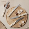 image:imageCAROTE 14Piece Knife Set with Wood Block RustResistant CreamCream