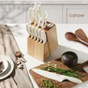 image:imageCAROTE 15Piece Knife Set Wood Block with BuiltIn Sharpener CreamWhite