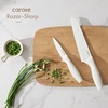 image:imageCAROTE 15Piece Knife Set Wood Block with BuiltIn Sharpener CreamWhite