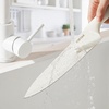 image:imageCAROTE 15Piece Knife Set Wood Block with BuiltIn Sharpener CreamWhite