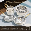 image:imageCAROTE 18 PCS Stainless Steel Cookware Set Pots and Pans SetWhite