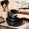 image:imageCAROTE 19pcs Pots and Pans Set Non Stick Detachable Handle Cookware GreenBlack