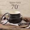 image:imageCAROTE 19pcs Pots and Pans Set Non Stick Detachable Handle Cookware GreenCharcoal