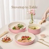 image:imageCAROTE 19pcs Pots and Pans Set Non Stick Detachable Handle Cookware GreenPink