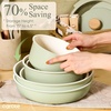 image:imageCAROTE 19pcs Pots and Pans Set Non Stick Detachable Handle Cookware GreenSage Green