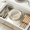 image:imageCAROTE 19pcs Pots and Pans Set Non Stick Detachable Handle CookwareCream White