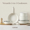 image:imageCAROTE 19pcs Pots and Pans Set Non Stick Detachable Handle CookwareCream White