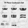 image:imageCAROTE 19pcs Pots and Pans Set Non Stick Detachable Handle CookwareJet Black
