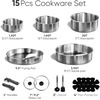image:imageCAROTE 19pcs TriPly Stainless Steel Cookware Set with Detachable HandleSilver