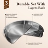 image:imageCAROTE 19pcs TriPly Stainless Steel Cookware Set with Detachable HandleSilver