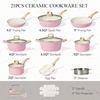 image:imageCAROTE 21pcs Ceramic Cookware Set Pots and Pans Set Pink