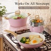 image:imageCAROTE 21pcs Ceramic Cookware Set Pots and Pans Set Pink