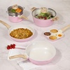 image:imageCAROTE 21pcs Ceramic Cookware Set Pots and Pans Set Pink