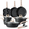 image:imageCAROTE 21pcs Ceramic Cookware Sets Pots and Pans SetClassic Black