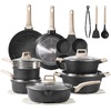 image:imageCAROTE 21pcs Ceramic Cookware Sets Pots and Pans SetClassic Black