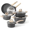 image:imageCAROTE 21pcs Ceramic Cookware Sets Pots and Pans SetClassic Black