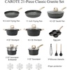 image:imageCAROTE 21pcs Ceramic Cookware Sets Pots and Pans SetClassic Black