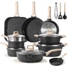 image:imageCAROTE 21pcs Ceramic Cookware Sets Pots and Pans SetClassic Black