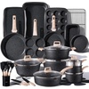 image:imageCAROTE 21pcs Ceramic Cookware Sets Pots and Pans SetClassic Black