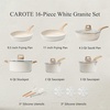image:imageCAROTE 21pcs Ceramic Cookware Sets Pots and Pans SetCream White