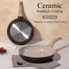 image:imageCAROTE 21pcs Ceramic Cookware Sets Pots and Pans SetDark Mocha