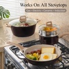 image:imageCAROTE 21pcs Ceramic Cookware Sets Pots and Pans SetDark Mocha