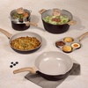 image:imageCAROTE 21pcs Ceramic Cookware Sets Pots and Pans SetDark Mocha
