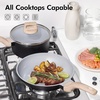 image:imageCAROTE 21pcs Ceramic Cookware Sets Pots and Pans SetGrey Black